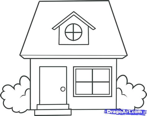 How To Draw A House House Drawing For Kids Simple House Drawing Art
