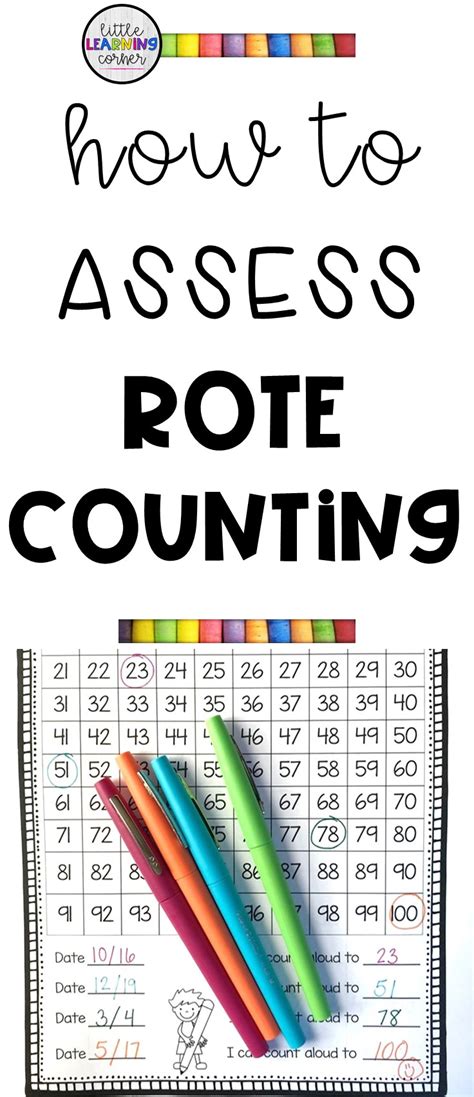How To Assess Rote Counting Little Learning Corner