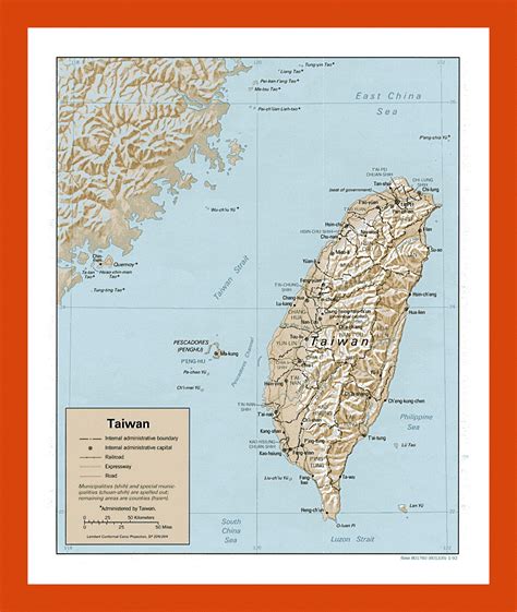 Political And Administrative Map Of Taiwan 1992 Maps Of Taiwan