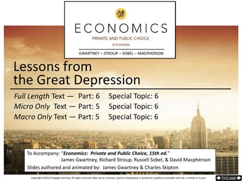 Special Topic Lessons From The Great Depression