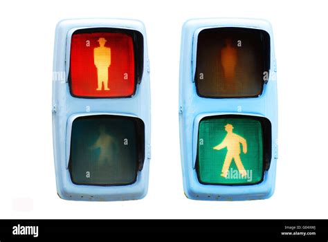 Pedestrian Traffic Lights Red And Green Walk Sign Stock Photo Alamy