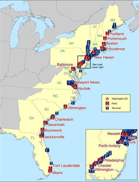 Figure 1 Atlantic Coast Us Seaports Bureau Of Transportation