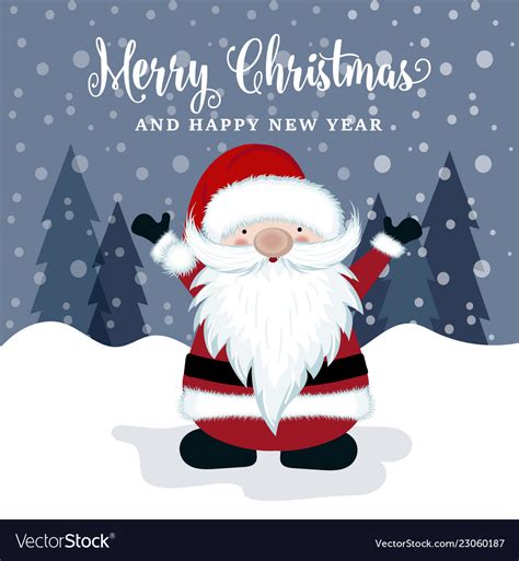 Beautiful Christmas Card With Santa Royalty Free Vector