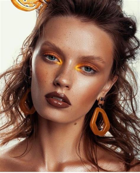 Natural Beauty Editorial Editorial Makeup Orange Makeup Fashion