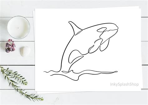 Orca Continuous Line Drawing Killer Whale Minimalist Art Etsy Ireland