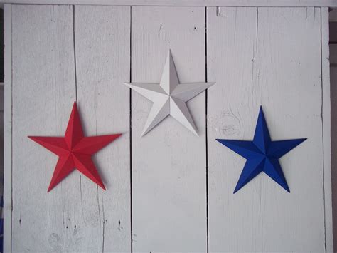 Heavy Duty Metal Star Painted 10 Radiant Red White And Blue To