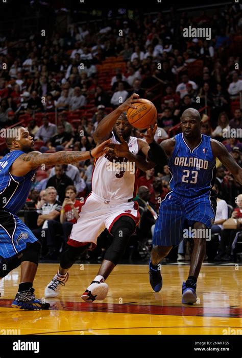 Miami Heat Guard Dwyane Wade 3 Goes Up For A Shot Against Orlando