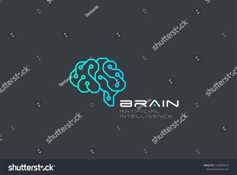 Brain Artificial Intelligence Logo Design Vector Stock Vector Royalty