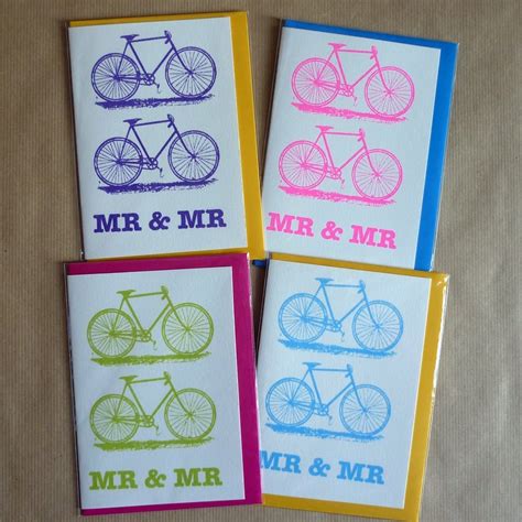 bicycle wedding card mr ps
