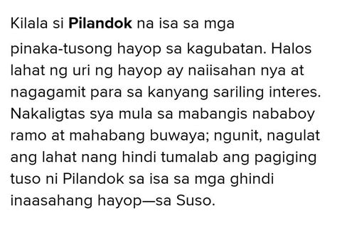 Create A Short Summary Of The Story Natalo Rin Si Pilandok In Tagalog
