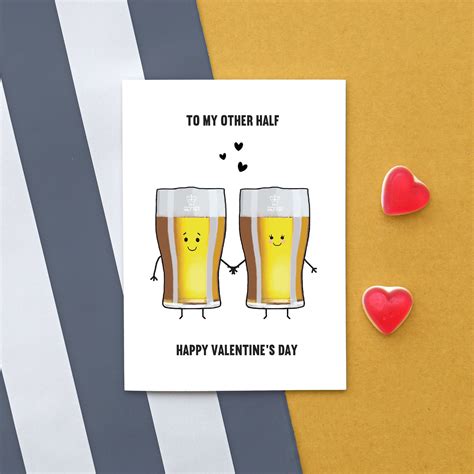Beer Valentines Card For Your Other Half Funny Beer Etsy Uk