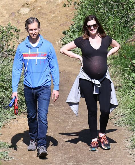 Pregnant Anne Hathaway Hikes With Her Husband Picture Celebrity Baby