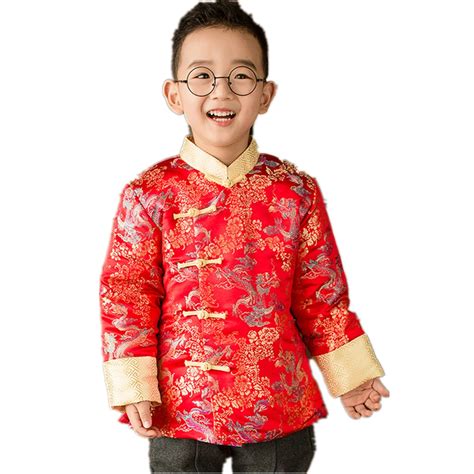 2019 Chinese Traditional Tang Costume Baby Boys Coats Quilted Children