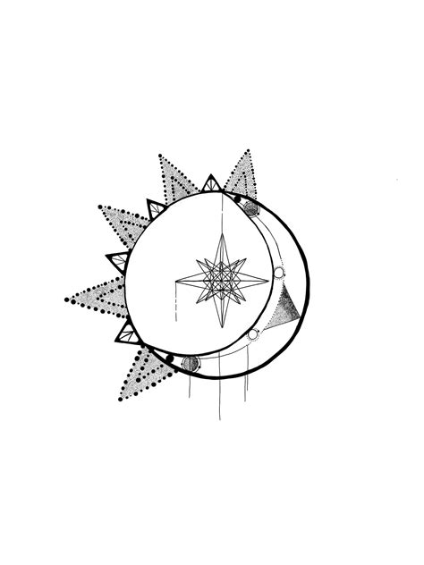 Tattoo Sun Stars Astronomy Moon Geometrics Ideas Sun Tattoos Moon