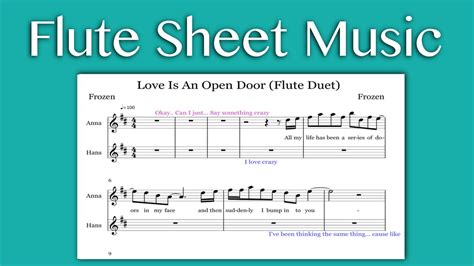 Love Is An Open Door Frozen Flute Sheet Music Youtube