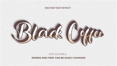 Premium Vector Black Coffee Editable Text Effect Premium Eps Vector