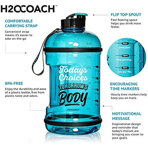 Half Sports Water Bottles Gallon With Time Marker