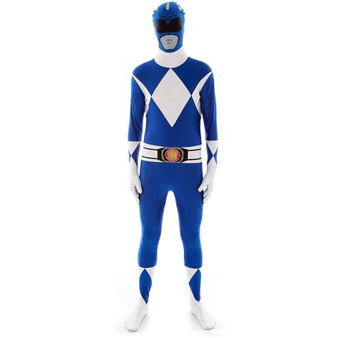 Morphsuits Adult Blue Power Ranger Morphsuit Mens Superhero Fancy Dress