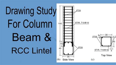 How To Study Lintel Column And Beam Drawing In Civil Engineering Youtube