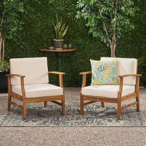 However, if you're cleaning a larger piece of outdoor furniture, you can obviously increase the measurements to suit the scale of your project. Pearl Outdoor Teak Finished Acacia Wood Club Chairs with ...