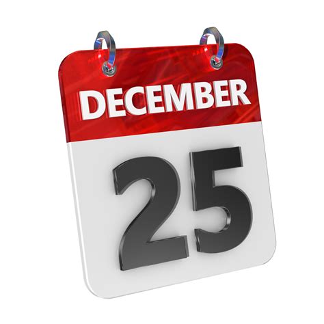 December 25 Date 3d Icon Isolated Shiny And Glossy 3d Rendering Month