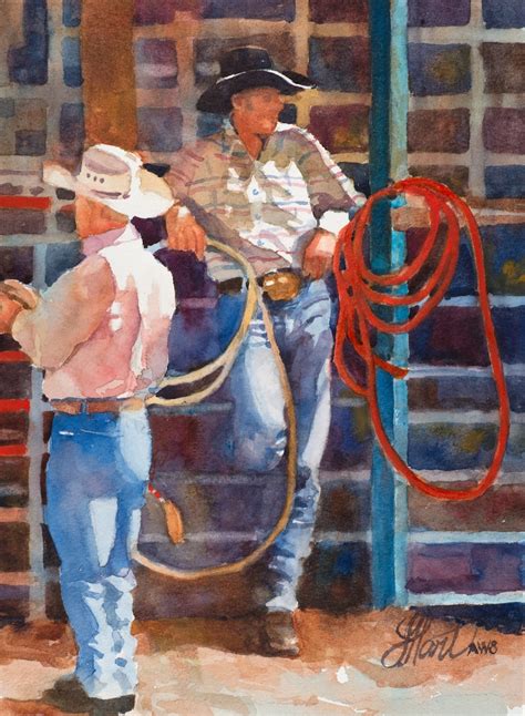 Cowboy Painting Cowboy Art Cowboy Watercolor Western Art Etsy