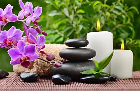 spa stones towel leaves orchid spa orchids hd wallpaper pxfuel