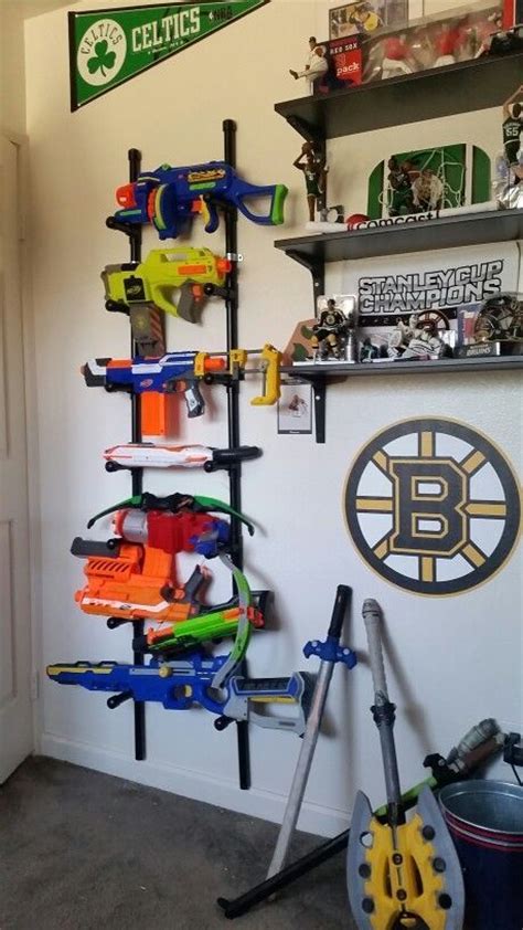 Holds up to 20 blasters, ammo and clips. Diy Nerf Gun Rack : BUNKR ~ Foam, Laser, & Water Battles ...
