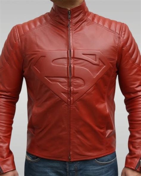 Superman Men S Leather Jacket Red