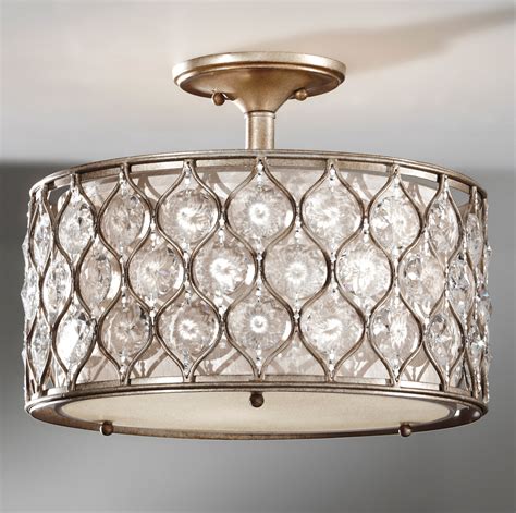 They are versatile, don't require much space and are available in a multitude of styles flush mount fixtures are directly mounted closely to the ceiling therefore providing greater ceiling clearance. Murray Feiss SF289BUS Crystal Lucia Semi-Flush Ceiling Fixture