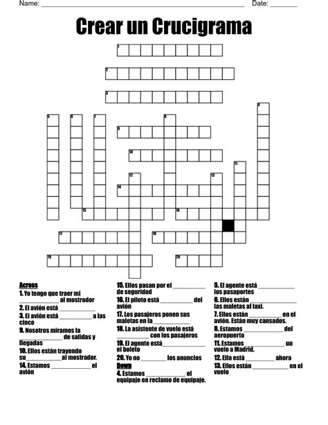 Crear Un Crucigrama Crossword Wordmint