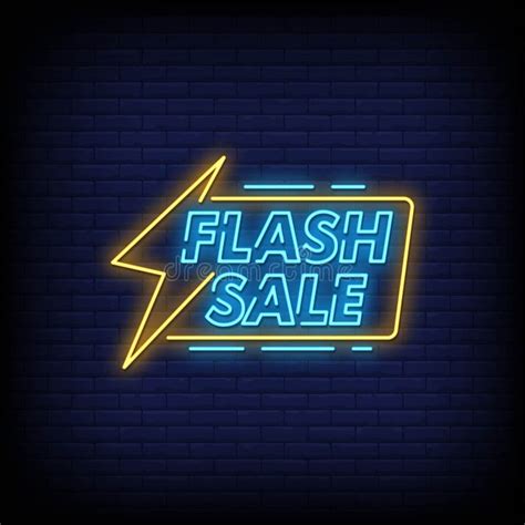 Flash Sale Neon Signs Style Text Vector Stock Vector Illustration Of