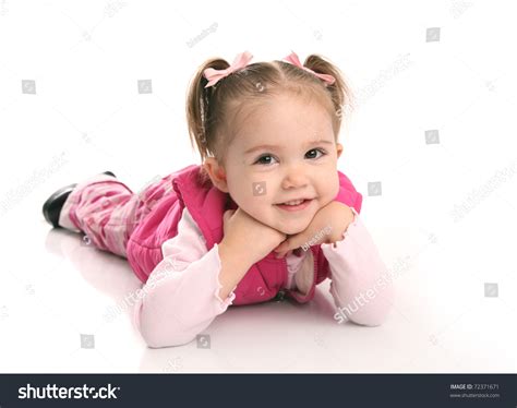 Adorable Toddler Girl Posing Isolated On Stock Photo 72371671
