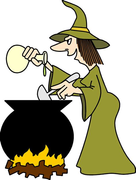Witch Free Stock Photo Illustration Of A Witch Cooking With A
