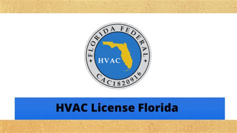 Florida Hvac License Types Of Permits License Requirements
