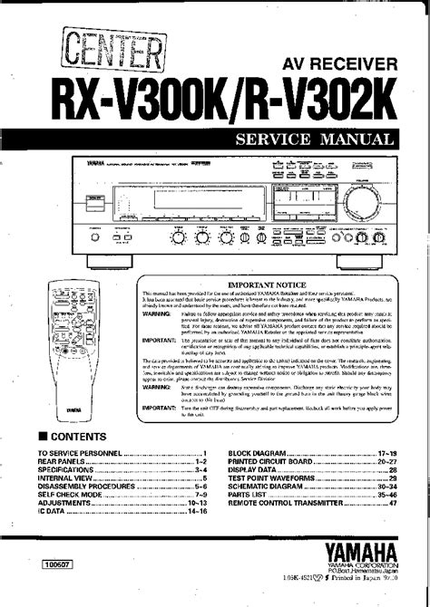 yamaha rx v300k r v302k service manual download schematics eeprom repair info for electronics