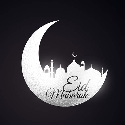 Eid Festival Background With Moon And Mosque Download Free Vector Art