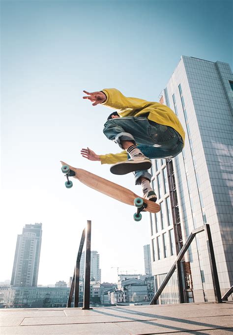 Skateboarder Skate Jump Trick City Extreme Hd Phone Wallpaper