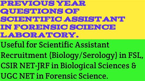 Previous Year Questions Of Scientific Assistant Biologyserology In