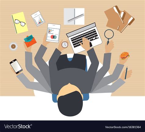 Busy Business People Working Hard Royalty Free Vector Image