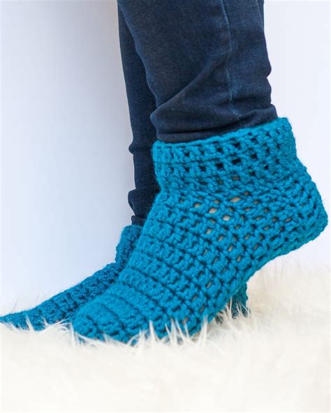 Quick And Easy Slipper Socks In Womens Sizes Free Crochet Pattern My
