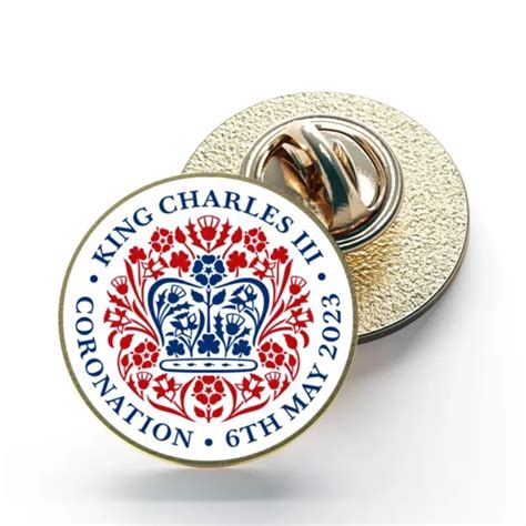 King Charles Iii Coronation Official Logo Blue Clutch Pin Badge