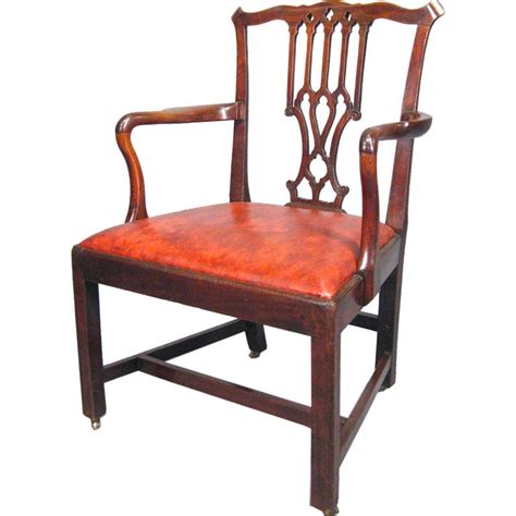 George Iii Chippendale Period Mahogany Wing Armchair At 1stdibs