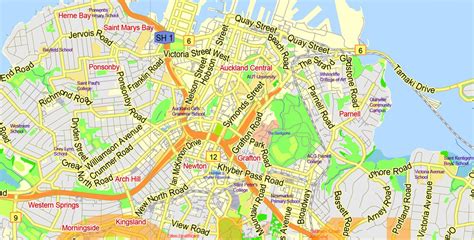 City Map Auckland Vector Urban Plan Adobe Illustrator Editable Street Map