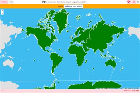 Mapa Para Jugar ¿dónde Está Continentes Y Océanos Del Mundo