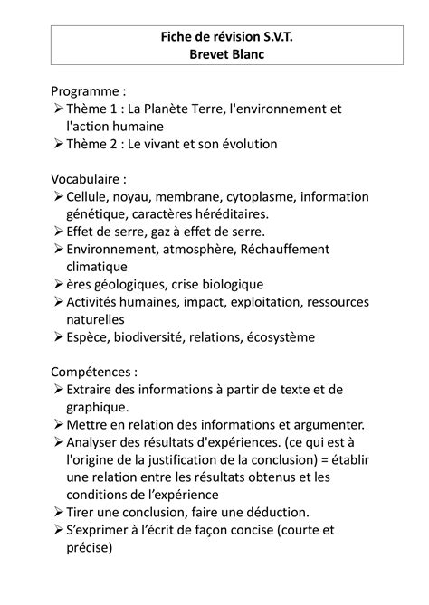 Fiche De R Vision Brevet Histoire France Horizons