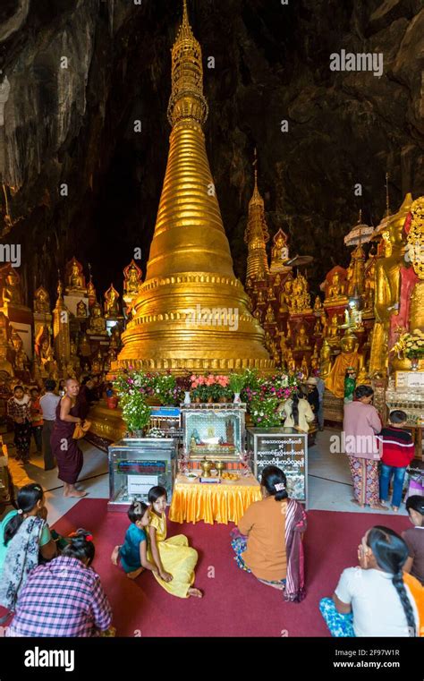 Myanmar Scenes At Inle Lake The Pindaya Caves With The Shwe U Min