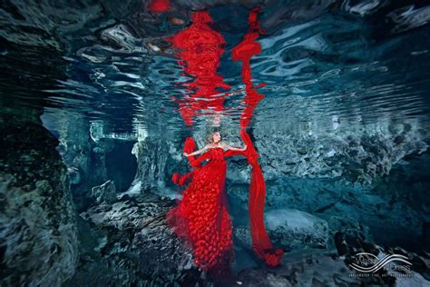 Underwater Red Gown Underwater Portrait Fashion Photoshoot Fashion