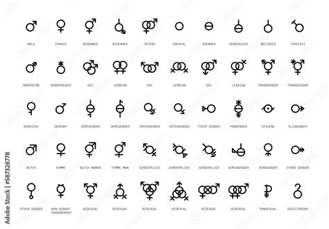 Gender And Sexual Orientation Identity Vector Illustration Symbol Sign Icons 素材庫向量圖 Adobe Stock