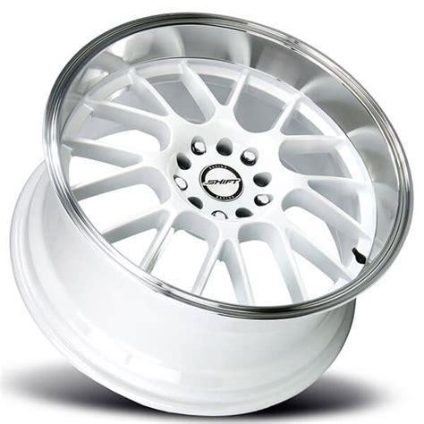 18 Shift Wheels Crank White With Polished Lip Rims Sft007 1